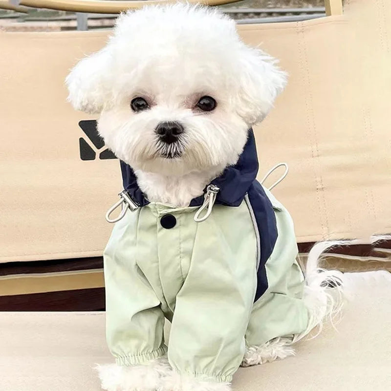 Pet Waterproof Raincoat, Four-legged Work Jacket, Patchwork Windproof Cat Dog Coats, Jackets Keep Warm, Jumpsuit , Coats Accessories