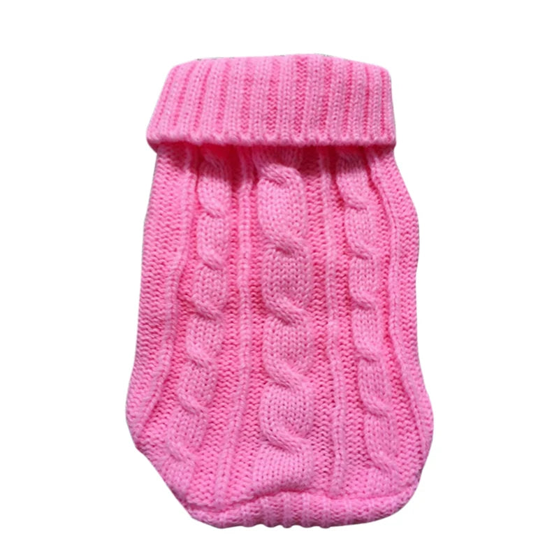 Pure Color Small Medium Pet Dog Sweaters Winter Pet Clothes Warm Sweater Coat Outfit for Cats Clothes Woolly Soft Dog