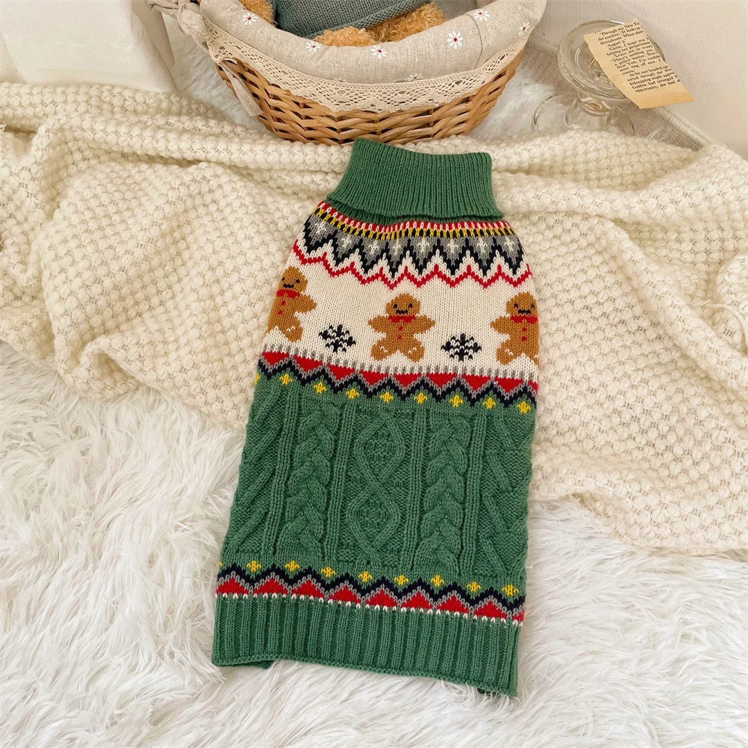 Warm Autumn and Winter Pet Clothes ,Small Dog and Cat Sweaters, Korean Pink Green Knitted Sweater, Simple Fabric Soft Comfortable