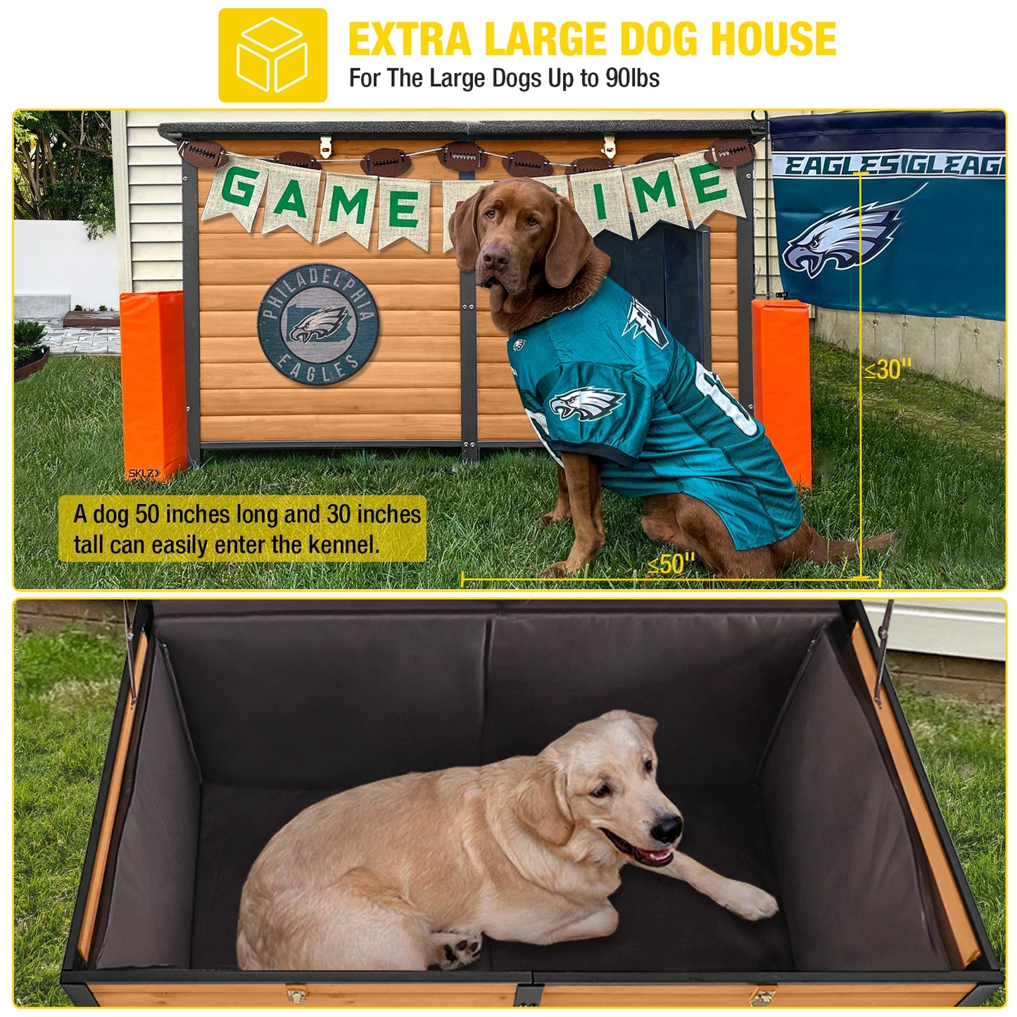 Extra Large Insulated Dog House| Soft Liner Inside