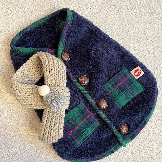 Warm Plaid Sweater for Dogs And Autumn Winter Pet Clothes ,Teddy Bichon, Pomeranian, Schnauzer, Little Dog Clothes