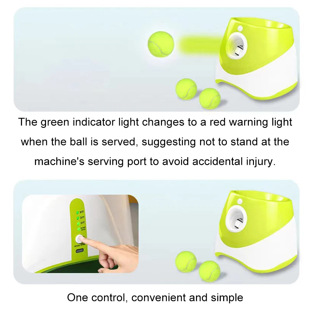 Pet Prime Automatic Dog Ball Thrower, Launcher, Integrative Dog Fetch Machine with 3 Tennis Balls for Indoor/Outdoor, Throwing Game