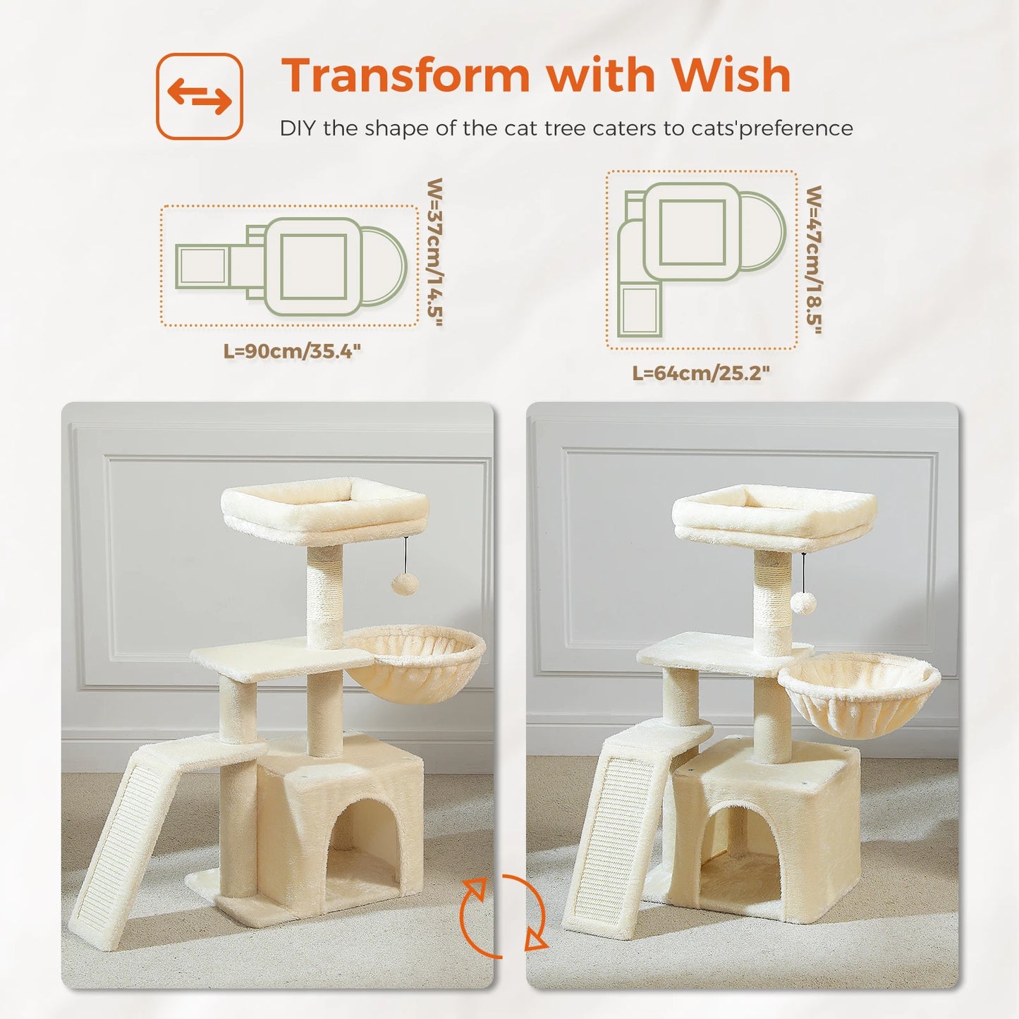 Small Cat Tree, Cat Tower with Natural Sisal Scratching Post, Spacious Top Perch, Private Cat Condo, Perfect for Indoor Cats,,Cat Toy