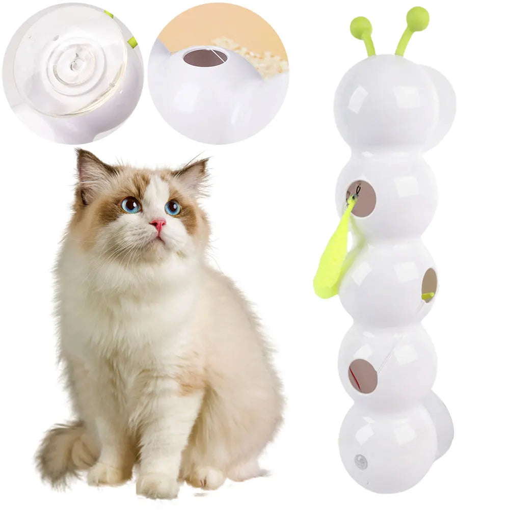 Caterpillar Interactive Cat Toy Motion Activated Kitten Toy with Tail Automatic Cat Toy for Bored Indoor Cats