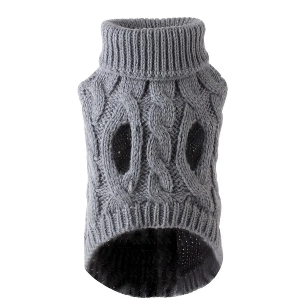 Winter Warm Dog, Cats Sweater Turtleneck, Easy Wear Open Front Pet Pullover for Small Medium Dogs, Soft Machine Washable Knit Coat