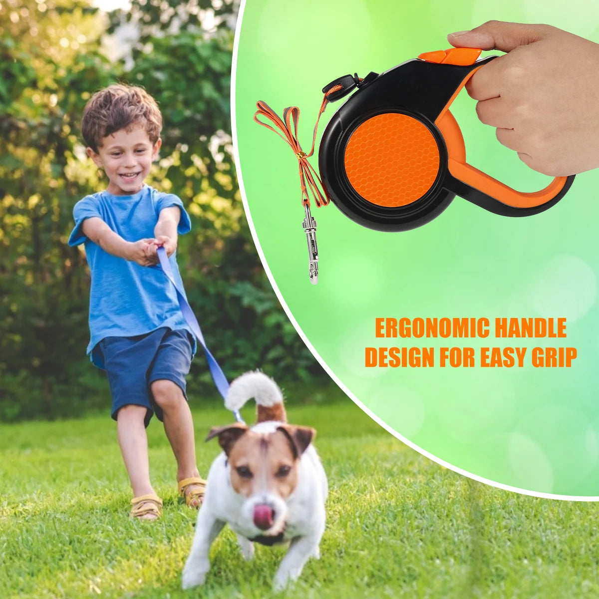 8M Retractable Dog Lead,  Heavy Duty Pet Walking Leash with Strong Reflective Tape, Non-Slip Handle for Small Medium Large Dogs