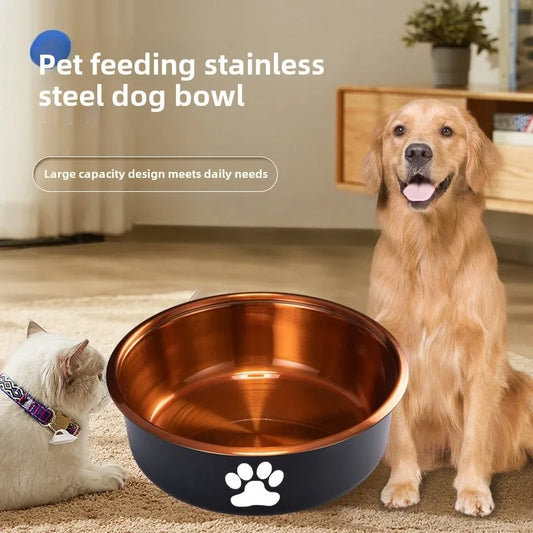 Anti-Slip Dog Bowls Small Medium and Large Dog Feeding Bowls and Water Fountains Stainless Steel Pet Feeders Pet Dog Accessories