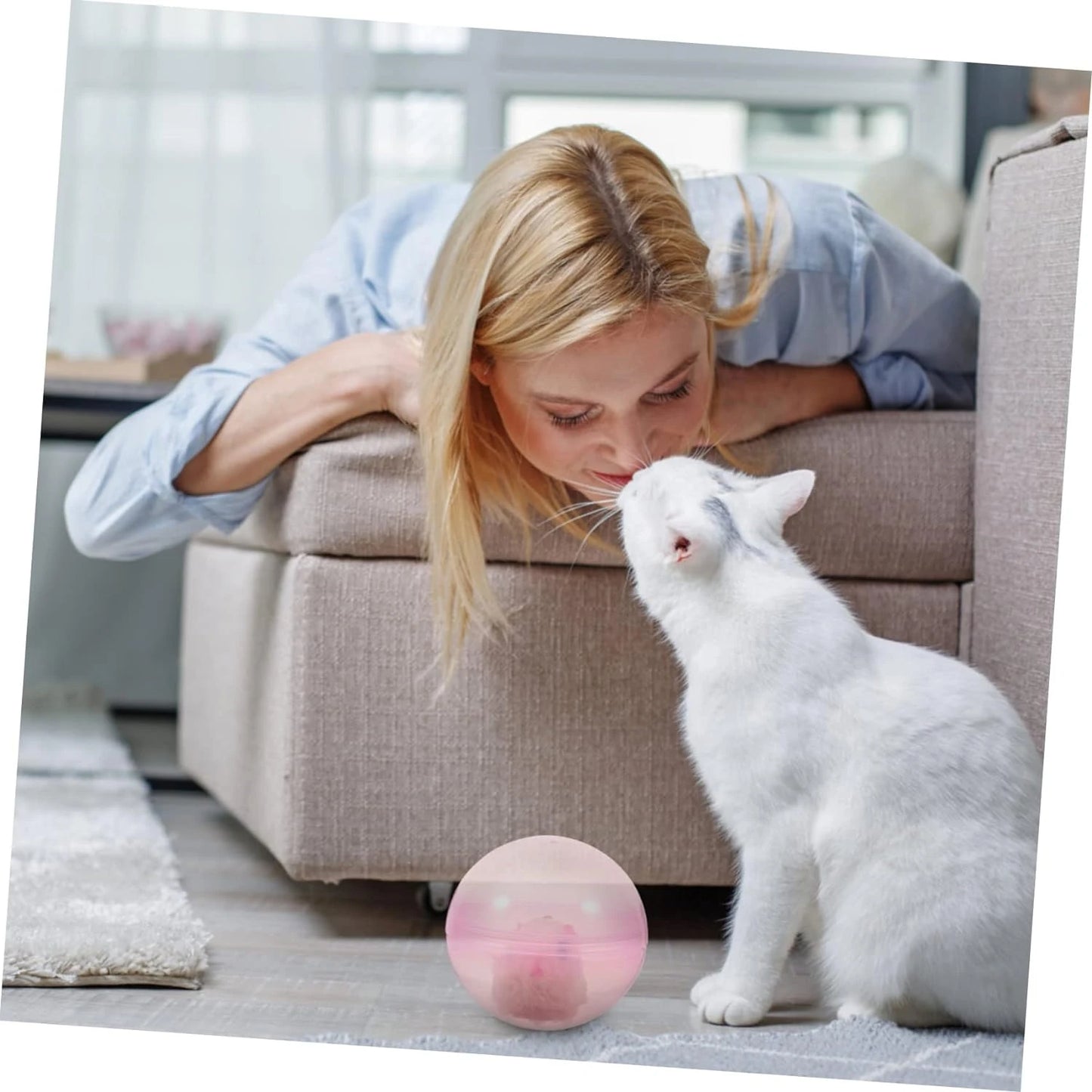 Soft and Exciting Plush Rabbit Cat Toy - Stimulating Indoor Mini Sports Ball for Cats, Dogs, and Children - Fun Interactive Ride