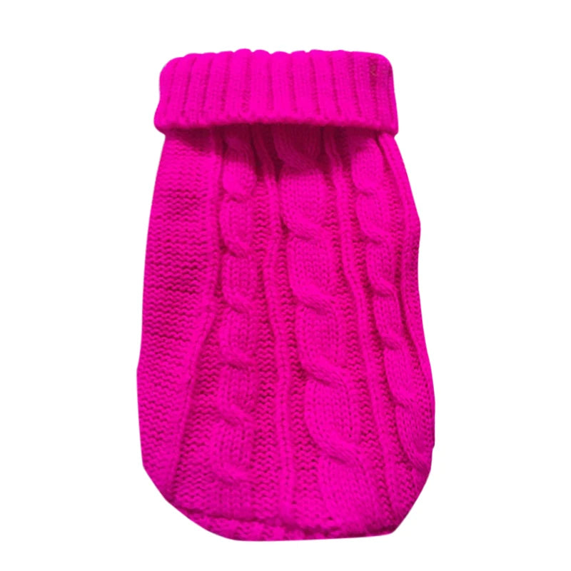 Pure Color Small Medium Pet Dog Sweaters Winter Pet Clothes Warm Sweater Coat Outfit for Cats Clothes Woolly Soft Dog