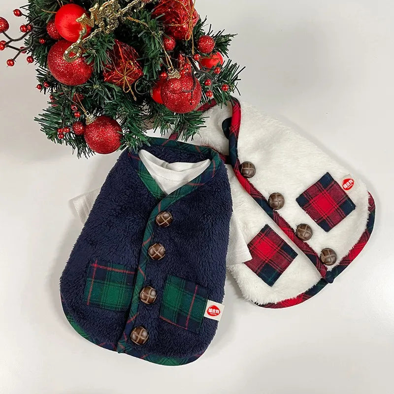 Warm Plaid Sweater for Dogs And Autumn Winter Pet Clothes ,Teddy Bichon, Pomeranian, Schnauzer, Little Dog Clothes