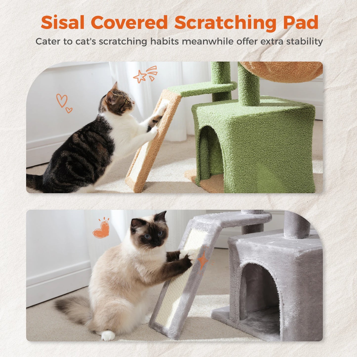 Small Cat Tree, Cat Tower with Natural Sisal Scratching Post, Spacious Top Perch, Private Cat Condo, Perfect for Indoor Cats,,Cat Toy