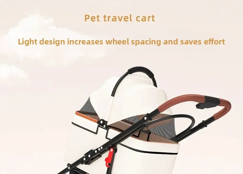 2 in 1 Foldable Pet Travel Carrier for Small/Medium Dogs Cats up to 50lbs, Detachable Portable Pet Bag stroller pet ,【One-Pull Open】