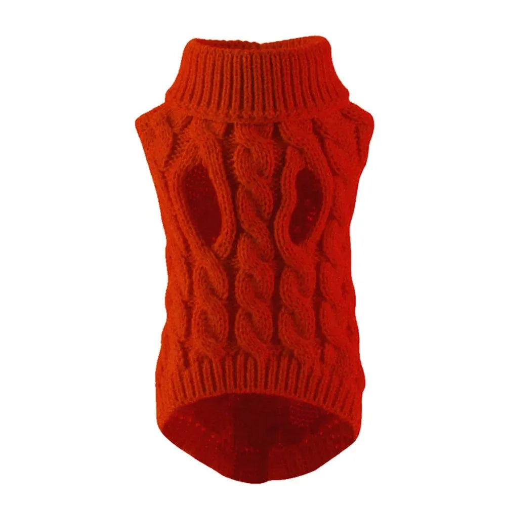 Winter Warm Dog, Cats Sweater Turtleneck, Easy Wear Open Front Pet Pullover for Small Medium Dogs, Soft Machine Washable Knit Coat