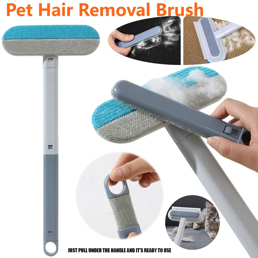 3 in 1 Pet Hair Remover Brush Long Handle , Pet Fur Cleaning Tool, Cat Dog Hair Remover Brush, Pet Supplies