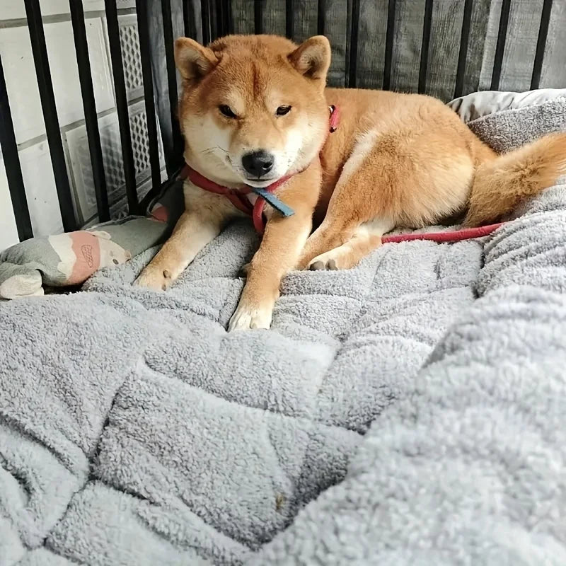 Oversized Plush Dog Cat Bed ,Sofa Crate Pad, Ultra Soft Polyester Pet Mat for All Size Cats Dogs, Adorable Rectangle Couch