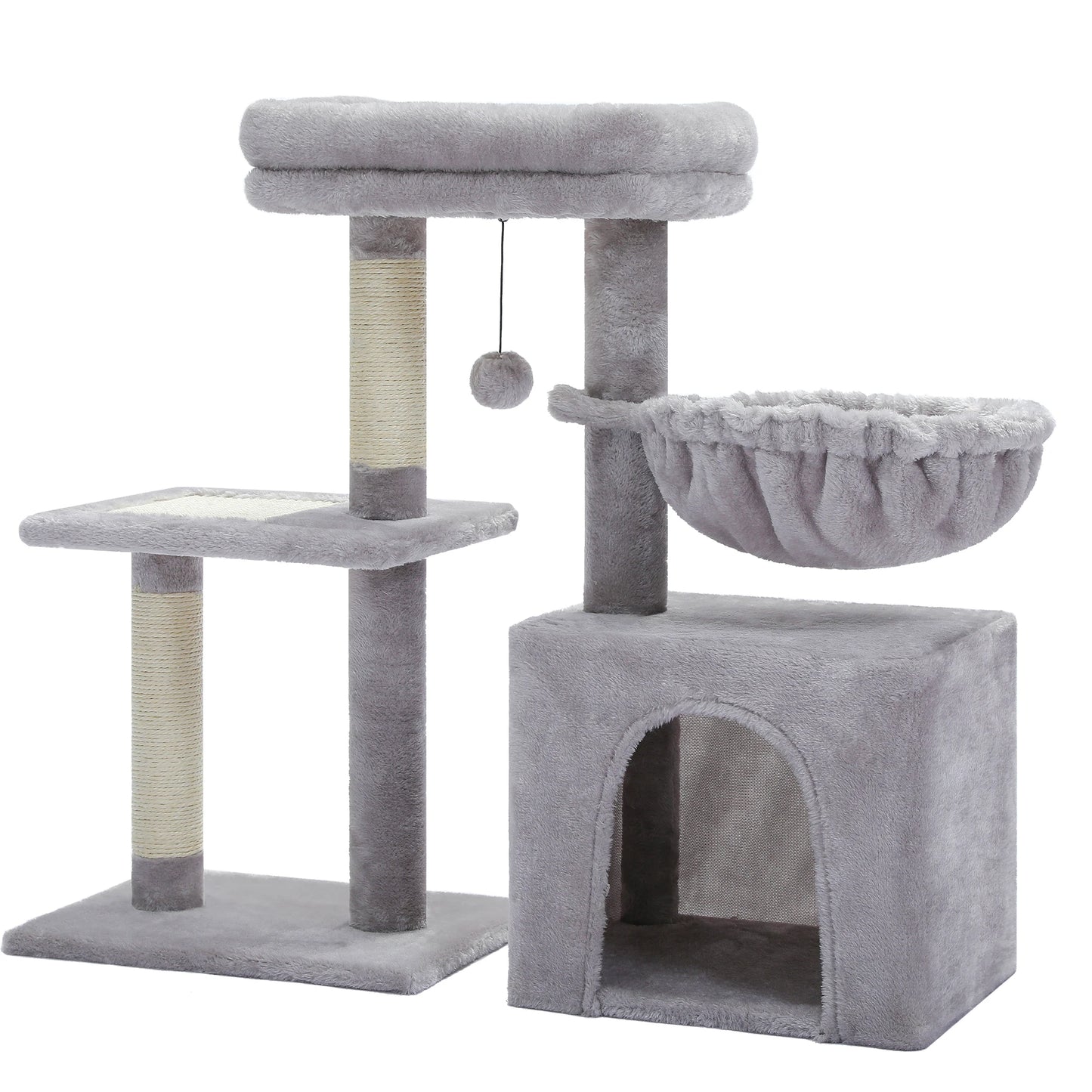 Small Cat Tree, Cat Tower with Natural Sisal Scratching Post, Spacious Top Perch, Private Cat Condo, Perfect for Indoor Cats,,Cat Toy