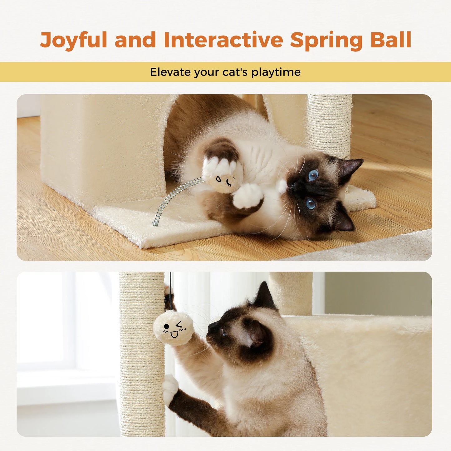 Large Cat Tree for Indoor Cats , Multi-Level Cat Tower with Spacious Condos , Sisal Scratching Pad, Kitten House, Accessories Cat Toys