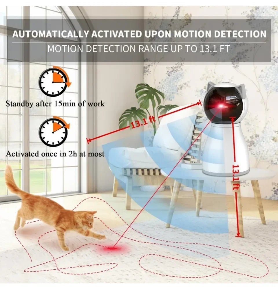 Laser Cat Toys for Indoor Cats,The 4th Generation Real Random Trajectory Motion Activated Rechargeable Automatic Cat Laser Toy