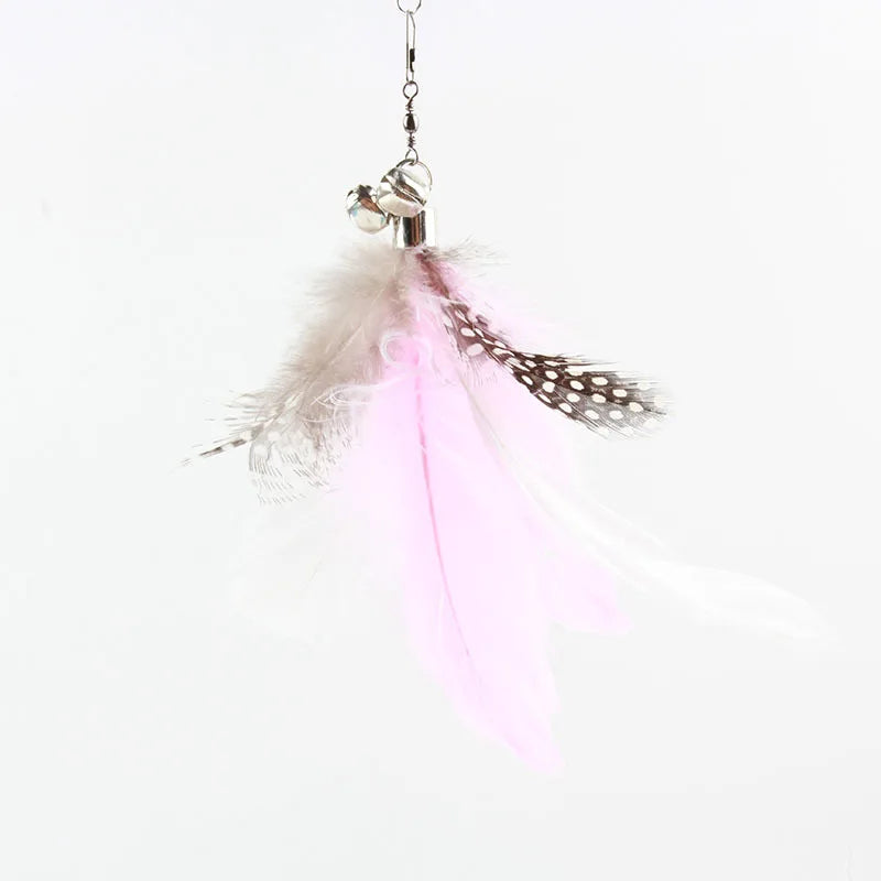 Funny Cat Toy Folorful Fluffy Feather With Bell Sucker Cat Stick Toy Kitten Play Interactive Detachable Teaser Wand Cat Supplies