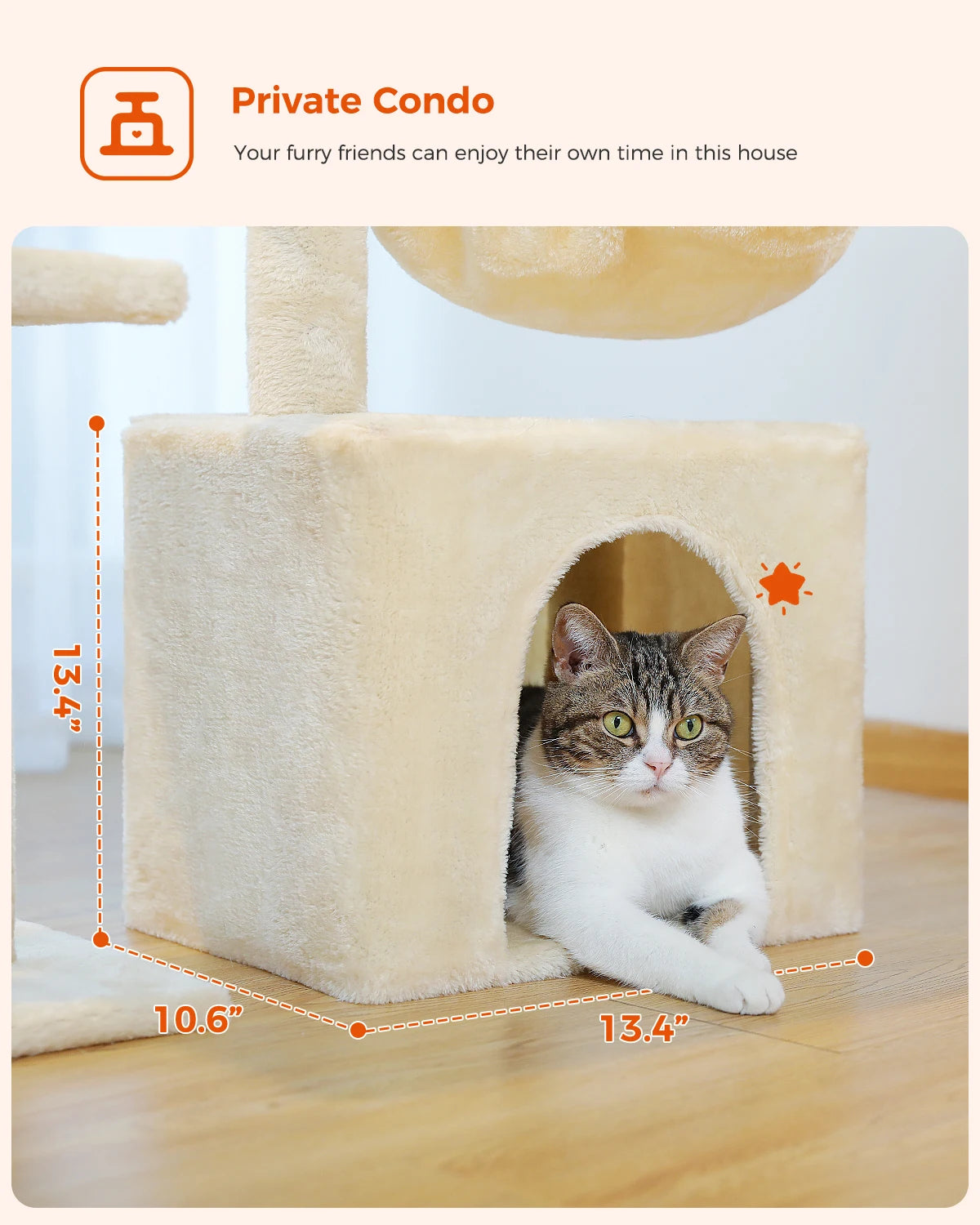Small Cat Tree, Cat Tower with Natural Sisal Scratching Post, Spacious Top Perch, Private Cat Condo, Perfect for Indoor Cats,,Cat Toy