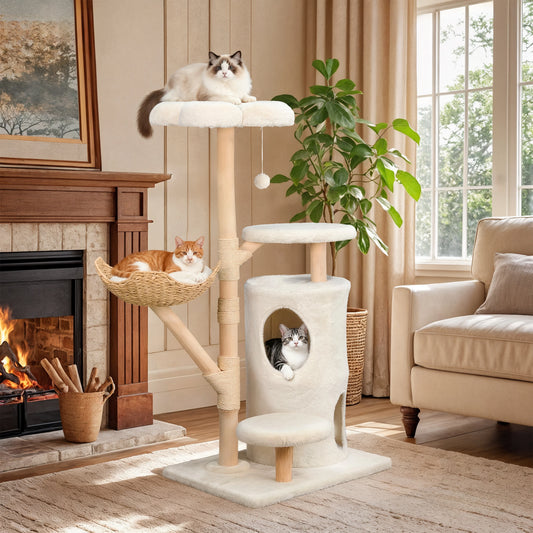 Modern Cat Tree Tower, Branch luxury Cat Condo, Wood Cat Tower, Cat Scratching Tree, Cat Condo, Cat Lover Gift, Luxury Cat