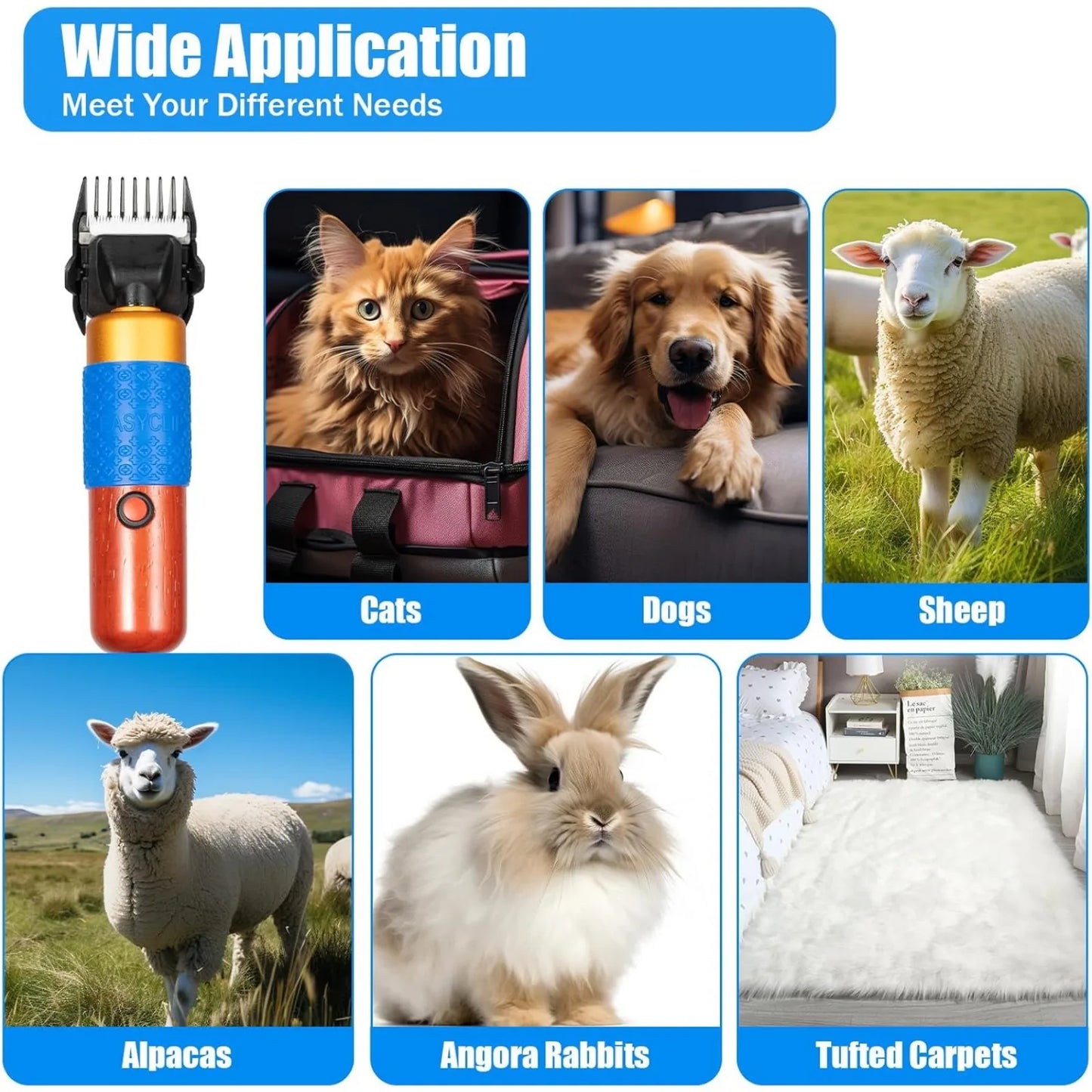 Electric Pet Clippers 200 Watt For ALL PETS/Pet Dog Grooming Clippers Kit Low Noise Pet Hair Trimmer for Grooming Hair Clipper for Dogs Cats and ALL Pets