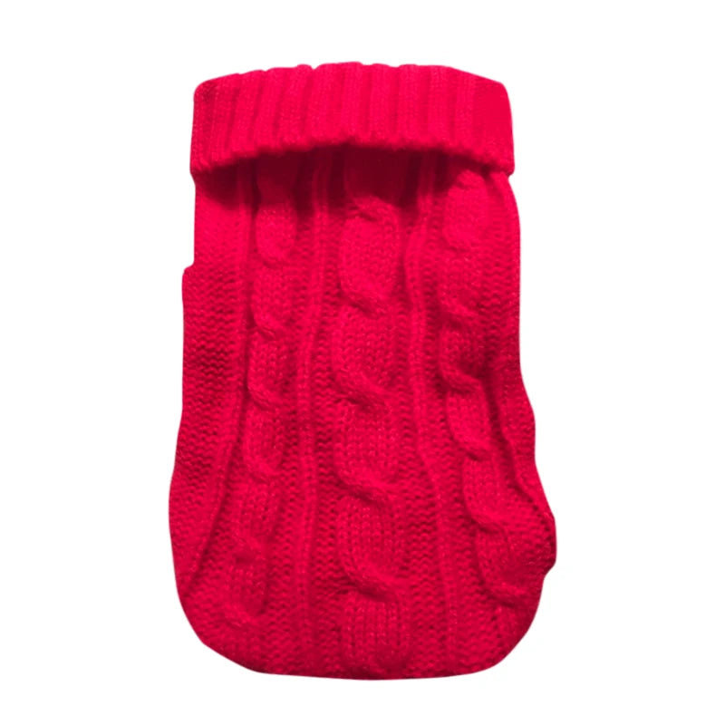 Pure Color Small Medium Pet Dog Sweaters Winter Pet Clothes Warm Sweater Coat Outfit for Cats Clothes Woolly Soft Dog