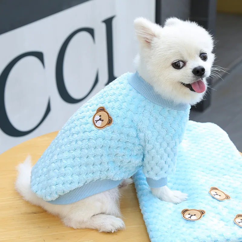 Winter Pet Dog Clothes,  Bear Print Dog Hoodie,  Soft Warm Puppy Sweatshirt , Chihuahua, French Bulldog, Coat Jacket Fashion, Dog Costume