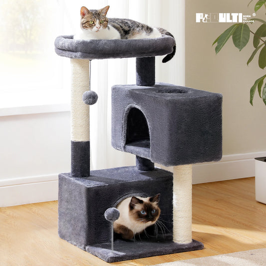 Large Cat Tree for Indoor Cats , Multi-Level Cat Tower with Spacious Condos , Sisal Scratching Pad, Kitten House, Accessories Cat Toys