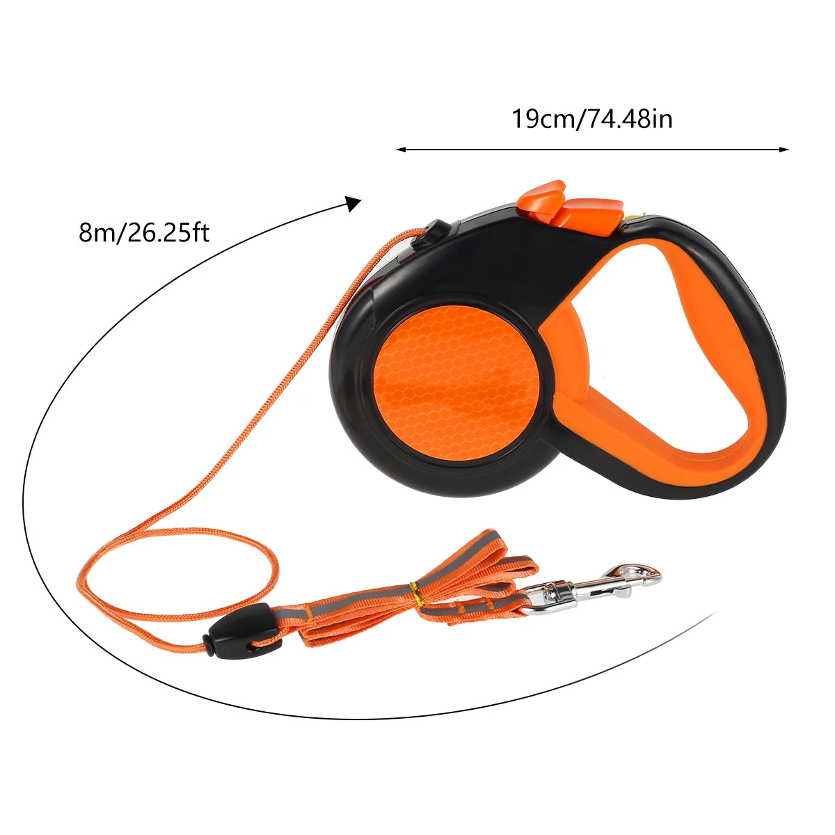 8M Retractable Dog Lead,  Heavy Duty Pet Walking Leash with Strong Reflective Tape, Non-Slip Handle for Small Medium Large Dogs