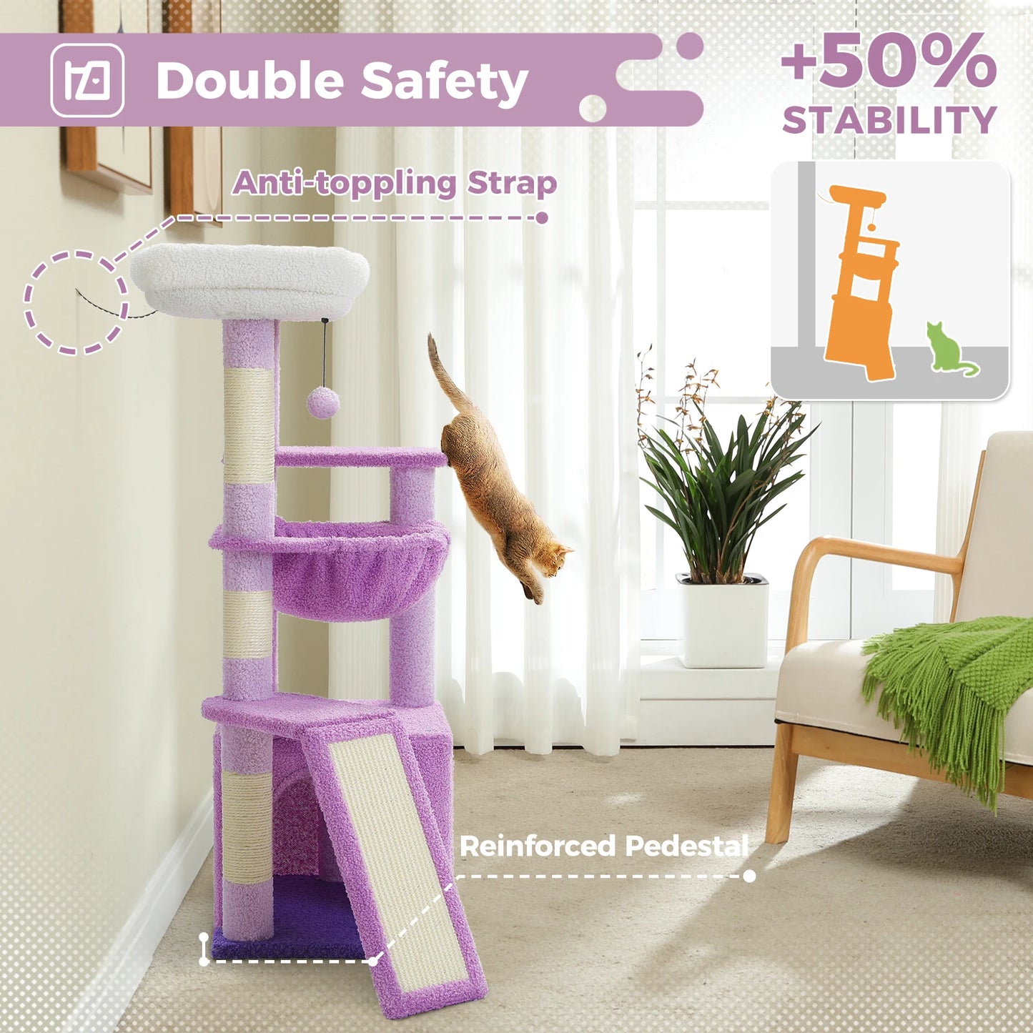 Small Cat Tree, Cat Tower with Natural Sisal Scratching Post, Spacious Top Perch, Private Cat Condo, Perfect for Indoor Cats,,Cat Toy