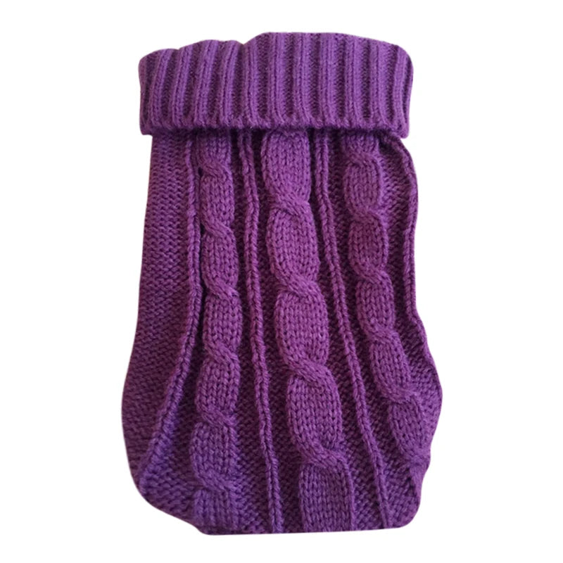 Pure Color Small Medium Pet Dog Sweaters Winter Pet Clothes Warm Sweater Coat Outfit for Cats Clothes Woolly Soft Dog