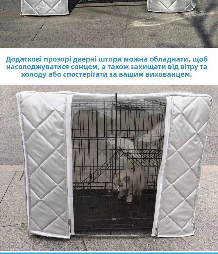 Cotton Waterproof Dog Cage Cover for warmth, Winter Outdoor shelter for Strays And Dogs Double Layer Warmth ,Ox Cloth Material