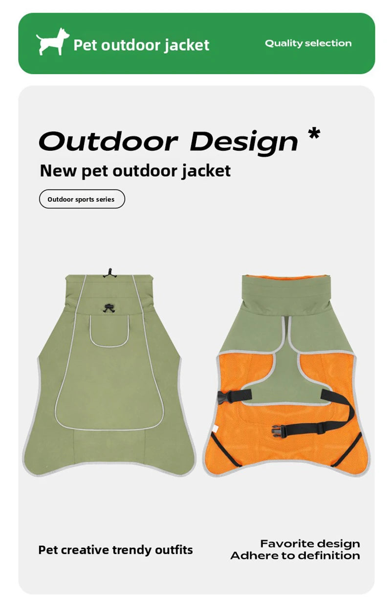 Large Dog Pet Windbreaker, Dog Raincoat Pet Storm coat, Waterproof Outdoor Pet ,Outdoor Waterproof Clothes, Pets Raincoat Accessories