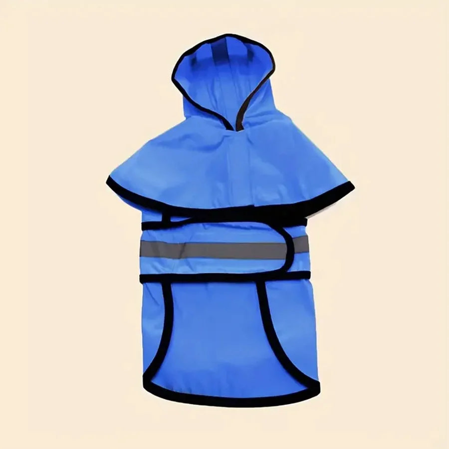 Dog Raincoat -Adjustable Waterproof & Windproof.  Keep Your Pet Dry And Comfortable.  Blue and Yellow