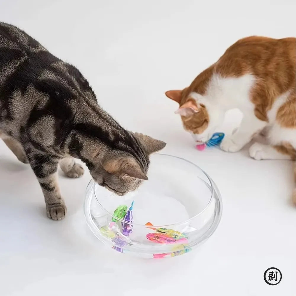 Cat Toy LED Inductive Interactive Swimming Robot Fish Toys, Glowing Electric Fish, Stimulate Kitten Hunting Instinct Pet Products