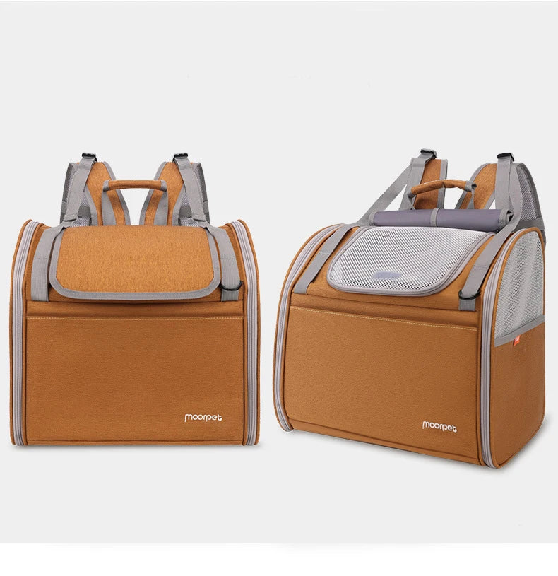 Korean Style Portable Cat Bag Carriers , Dog Travel Bags, Outdoor Blackout Breathable, Large Carrying Backpack for Walking Shopping