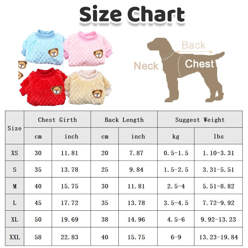 Winter Pet Dog Clothes,  Bear Print Dog Hoodie,  Soft Warm Puppy Sweatshirt , Chihuahua, French Bulldog, Coat Jacket Fashion, Dog Costume