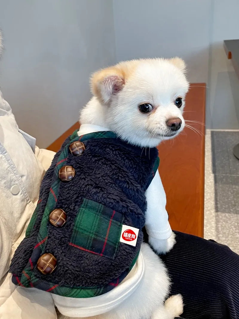 Warm Plaid Sweater for Dogs And Autumn Winter Pet Clothes ,Teddy Bichon, Pomeranian, Schnauzer, Little Dog Clothes