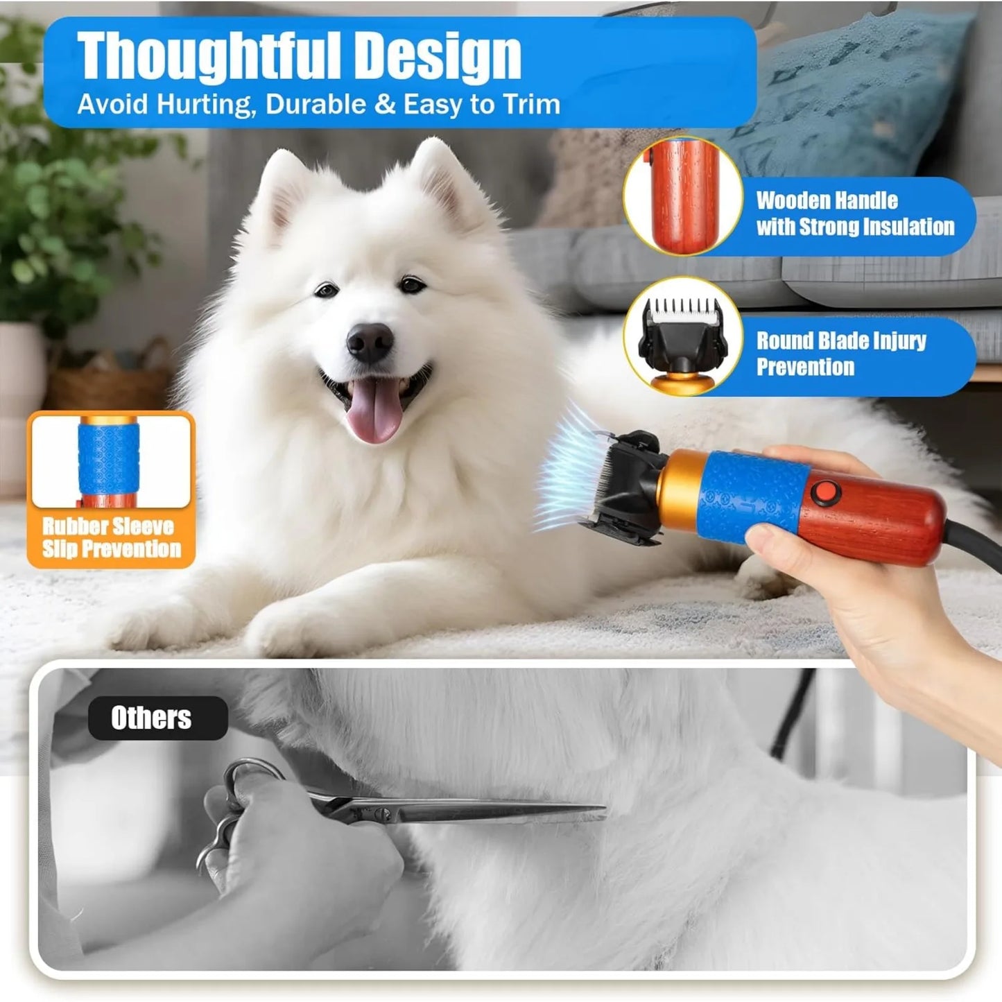 Electric Pet Clippers 200 Watt For ALL PETS/Pet Dog Grooming Clippers Kit Low Noise Pet Hair Trimmer for Grooming Hair Clipper for Dogs Cats and ALL Pets