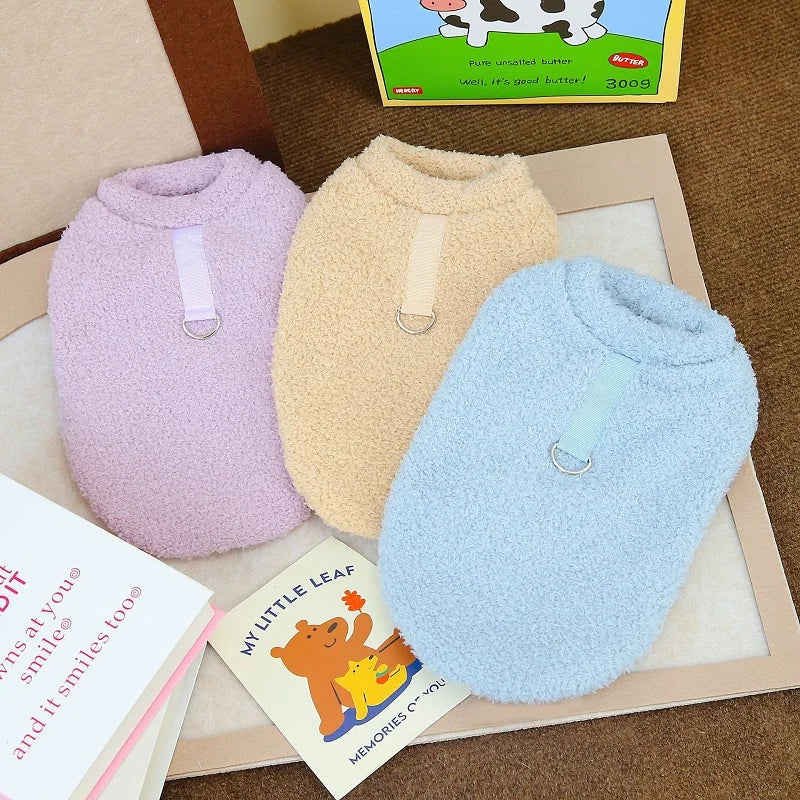 Fleece Dog Clothes Solid Warm Hoodie Sweater Chihuahua Yorkies Coat for Small Medium Dog Puppy Jacket Pet Apparel
