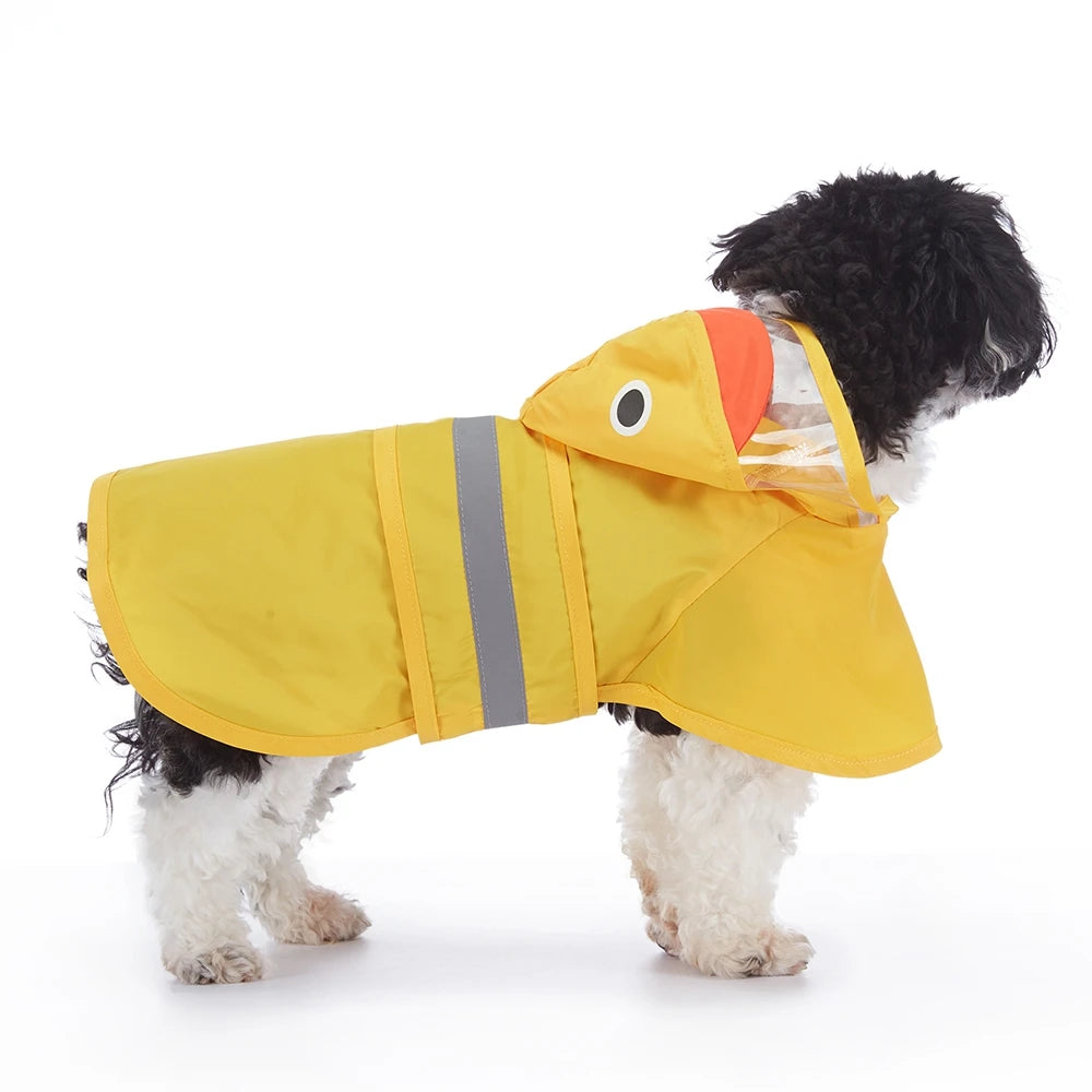 Fashionable Reflective Pet Dog Raincoat, Cute Animal Raincoat Pet Hooded Waterproof Jacket, Clothes Dog Clothes for Big Dogs