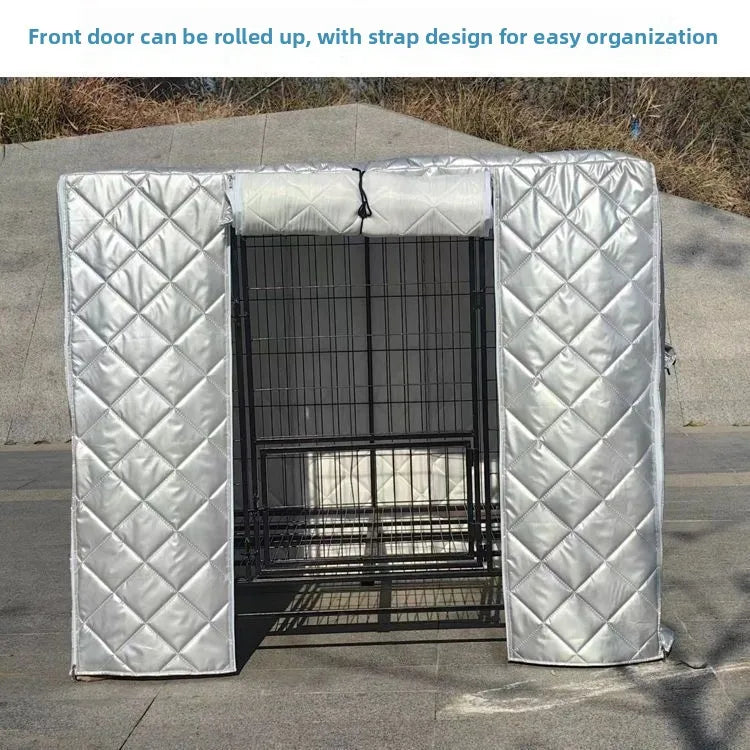 Cotton Waterproof Dog Cage Cover for warmth, Winter Outdoor shelter for Strays And Dogs Double Layer Warmth ,Ox Cloth Material