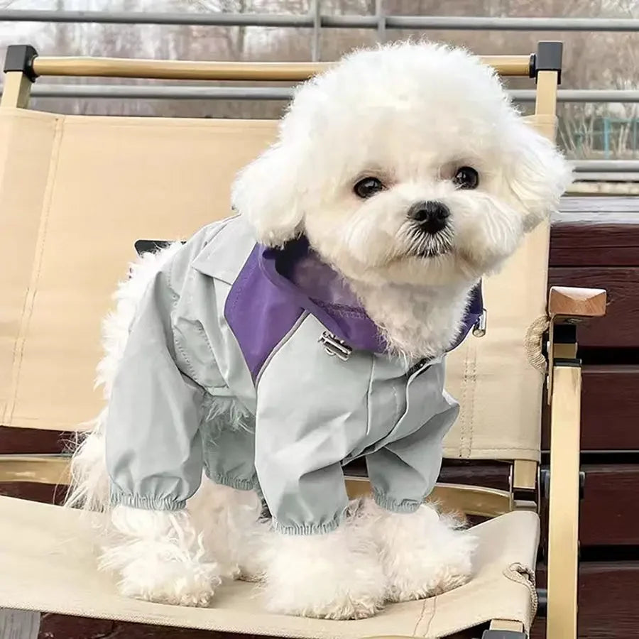 Pet Waterproof Raincoat,  Four-legged Work Jacket, Patchwork Windproof Cat Dog Coats,  Jackets Keep Warm,  Jumpsuit , Coats Accessories