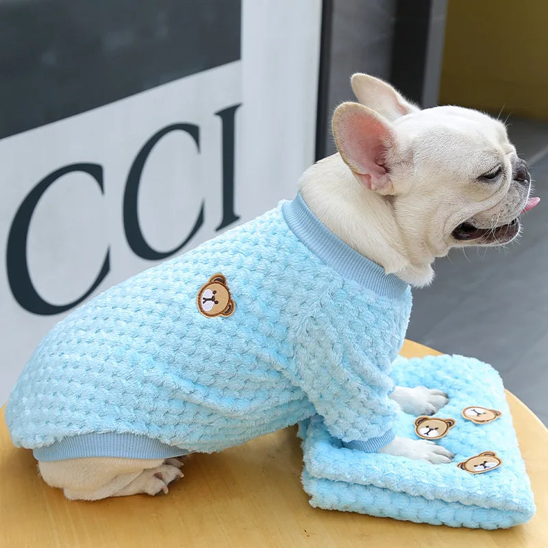Winter Pet Dog Clothes,  Bear Print Dog Hoodie,  Soft Warm Puppy Sweatshirt , Chihuahua, French Bulldog, Coat Jacket Fashion, Dog Costume