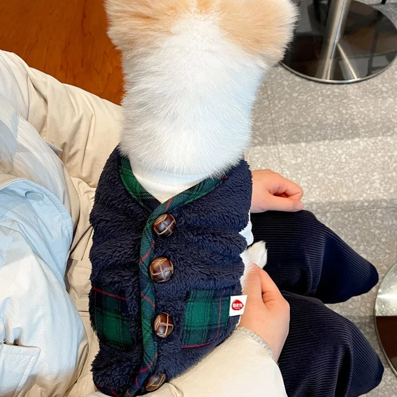 Warm Plaid Sweater for Dogs And Autumn Winter Pet Clothes ,Teddy Bichon, Pomeranian, Schnauzer, Little Dog Clothes