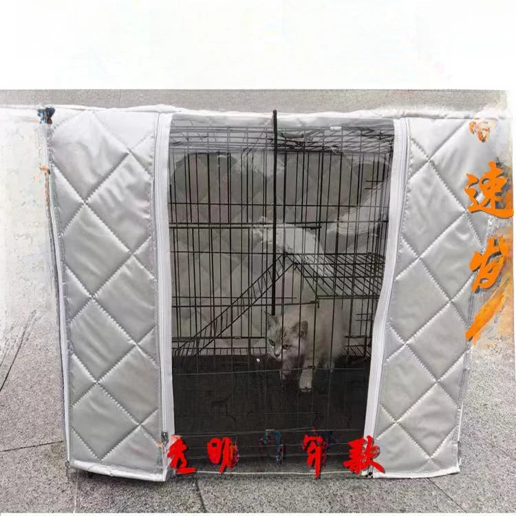 Cotton Waterproof Dog Cage Cover for warmth, Winter Outdoor shelter for Strays And Dogs Double Layer Warmth ,Ox Cloth Material