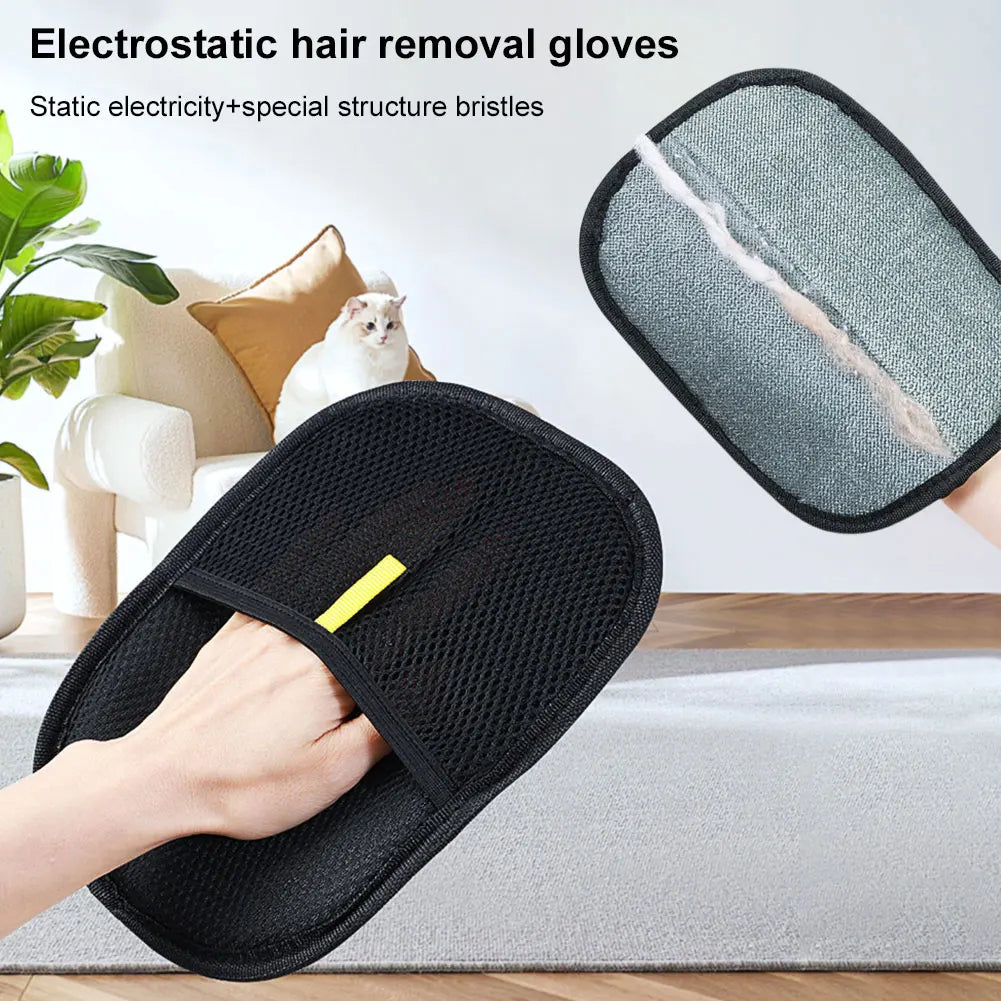 Hair Remover Brush Dog Cat Pet Hair , Remover Gloves Double-Sided Pet Hair, Removal Gloves Pet Grooming Gloves, Brush for Cat, Dog