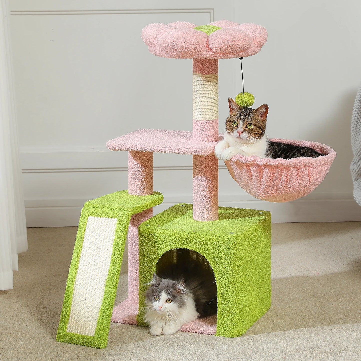 Small Cat Tree, Cat Tower with Natural Sisal Scratching Post, Spacious Top Perch, Private Cat Condo, Perfect for Indoor Cats,,Cat Toy