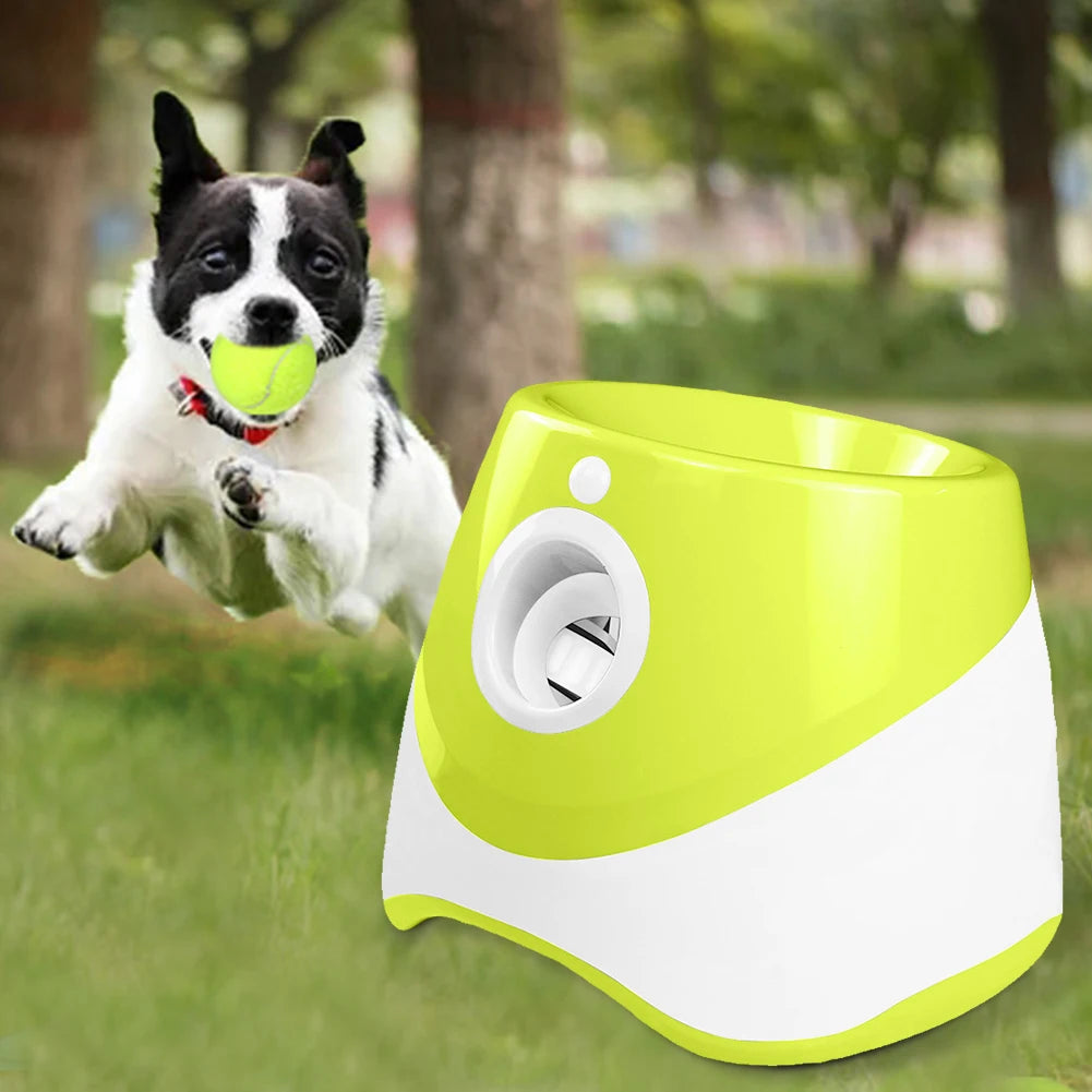 Pet Prime Automatic Dog Ball Thrower, Launcher, Integrative Dog Fetch Machine with 3 Tennis Balls for Indoor/Outdoor, Throwing Game